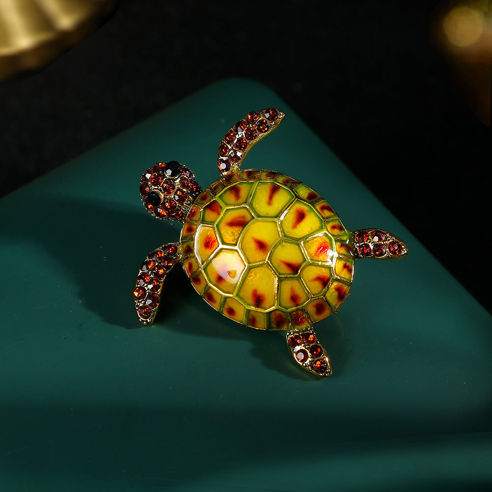 Sea Turtle Rhinestone Brooch PA4625 - view 5
