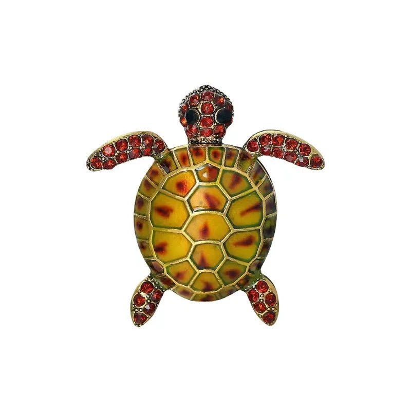 Sea Turtle Rhinestone Brooch PA4625 - view 2