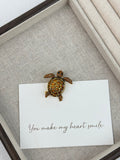 Sea Turtle Rhinestone Brooch PA4625 - view 9