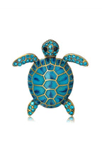 Sea Turtle Rhinestone Brooch PA4625