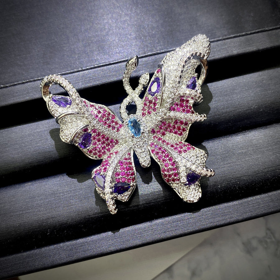 Butterfly Cubic Zirconia Brooch PA4631