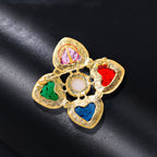 Cross Heart Rhinestone Brooch PA4642