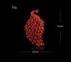 Elegant Rhinestone Peacock Brooch PA4660 - view 4