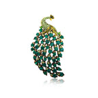 Elegant Rhinestone Peacock Brooch PA4660 - view 5