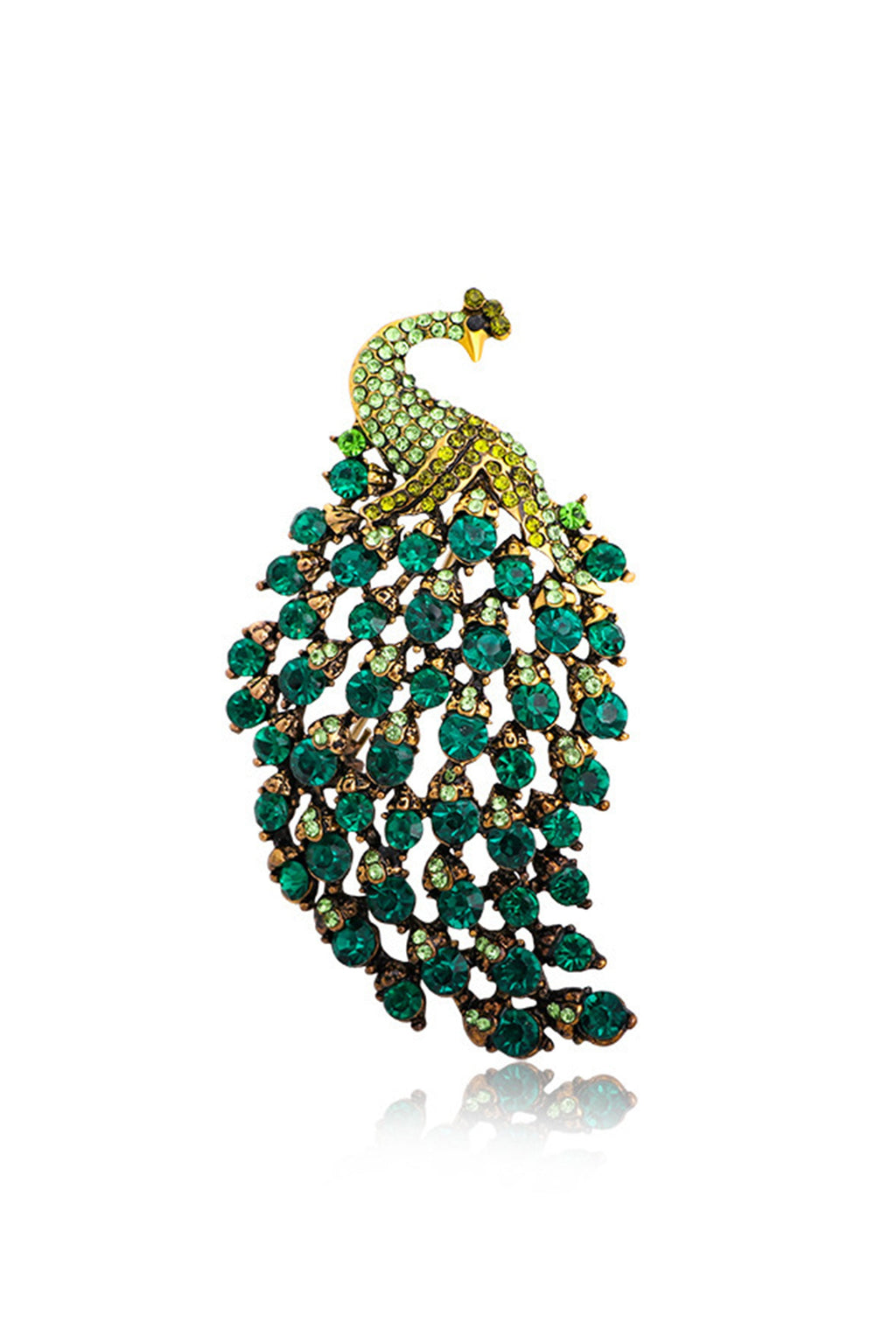 Elegant Rhinestone Peacock Brooch PA4660 - view 11