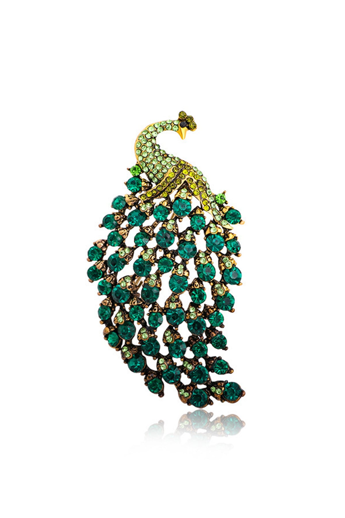 Elegant Rhinestone Peacock Brooch PA4660 - view 11