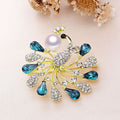 Peacock Rhinestone Brooch PA4661