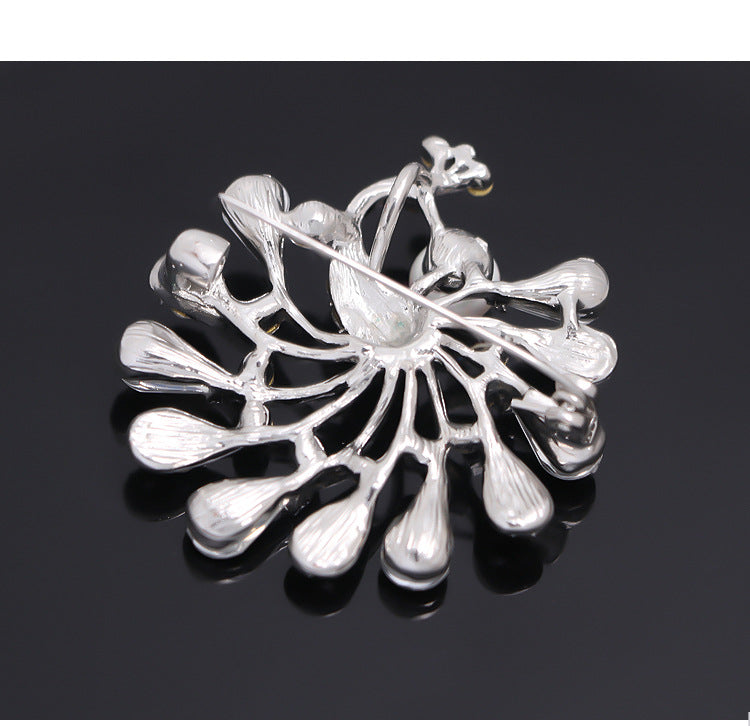 Peacock Rhinestone Brooch PA4661