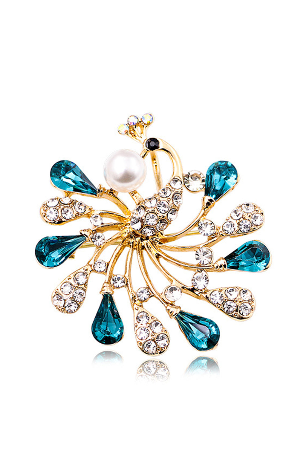 Peacock Rhinestone Brooch PA4661