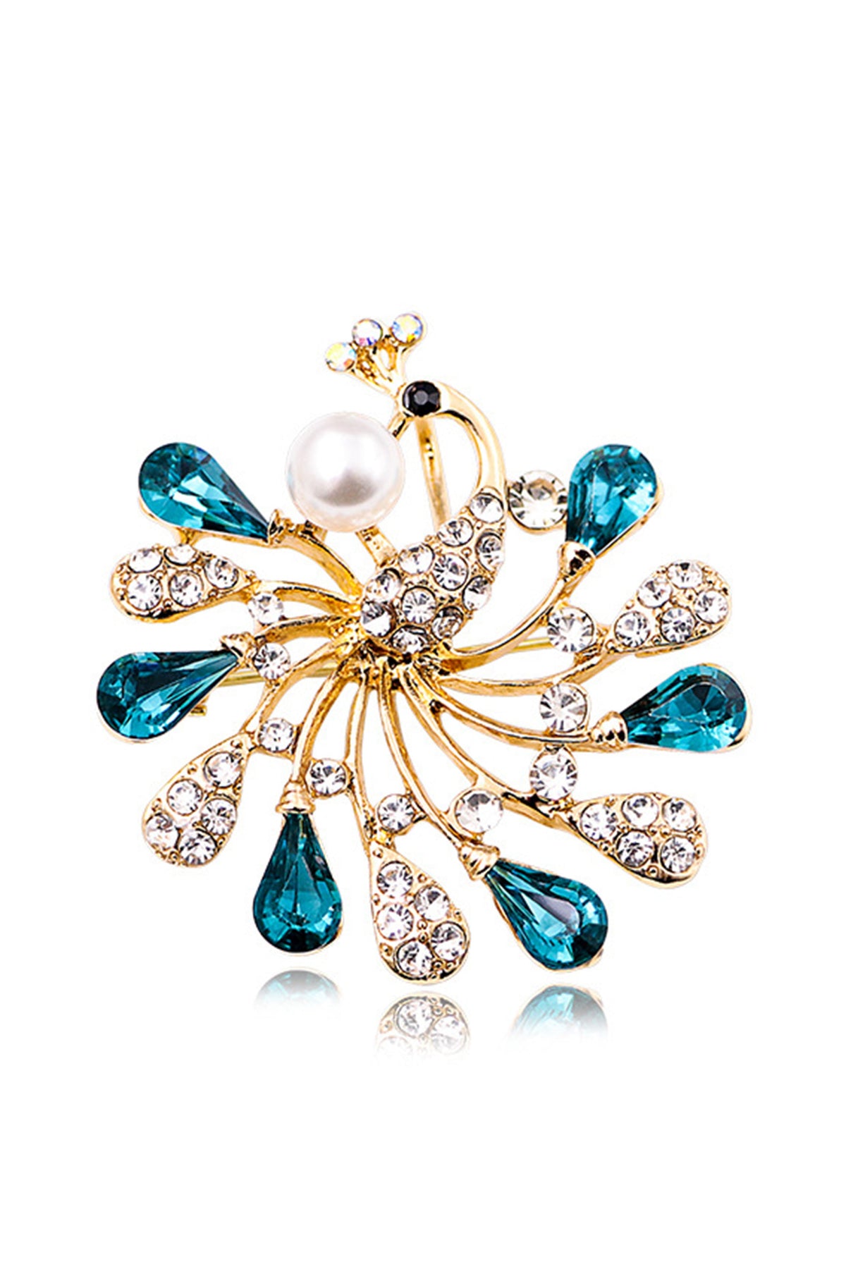 Peacock Rhinestone Brooch PA4661