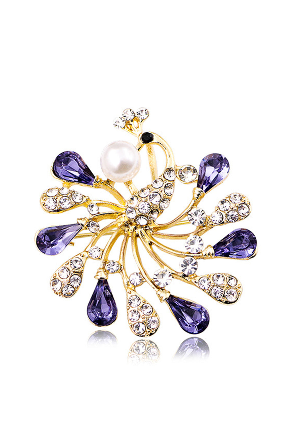 Peacock Rhinestone Brooch PA4661