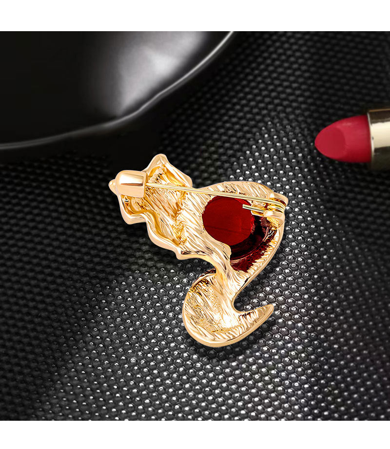 Fox Rhinestone Brooch PA4669