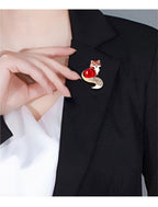 Fox Rhinestone Brooch PA4669