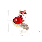 Fox Rhinestone Brooch PA4669
