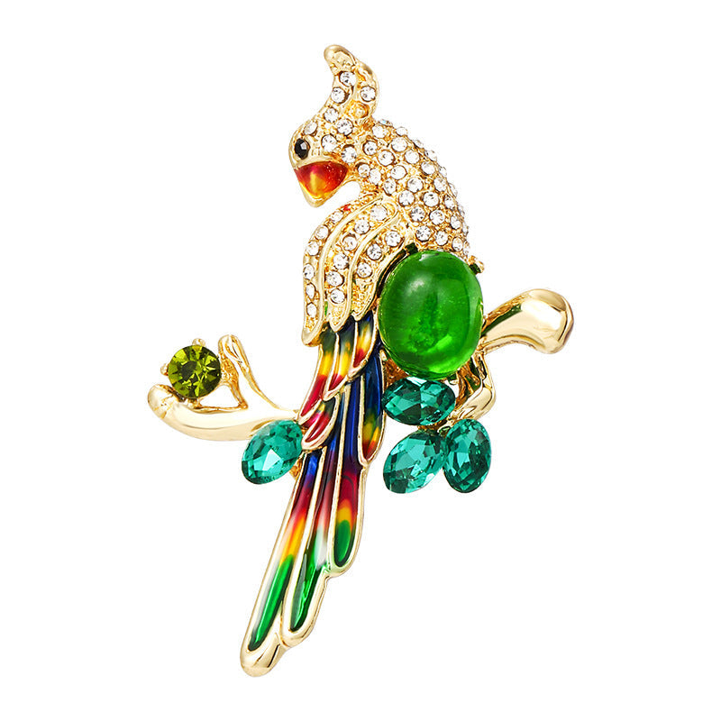 Parrot Bird Rhinestone Brooch PA4674