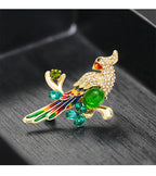 Parrot Bird Rhinestone Brooch PA4674