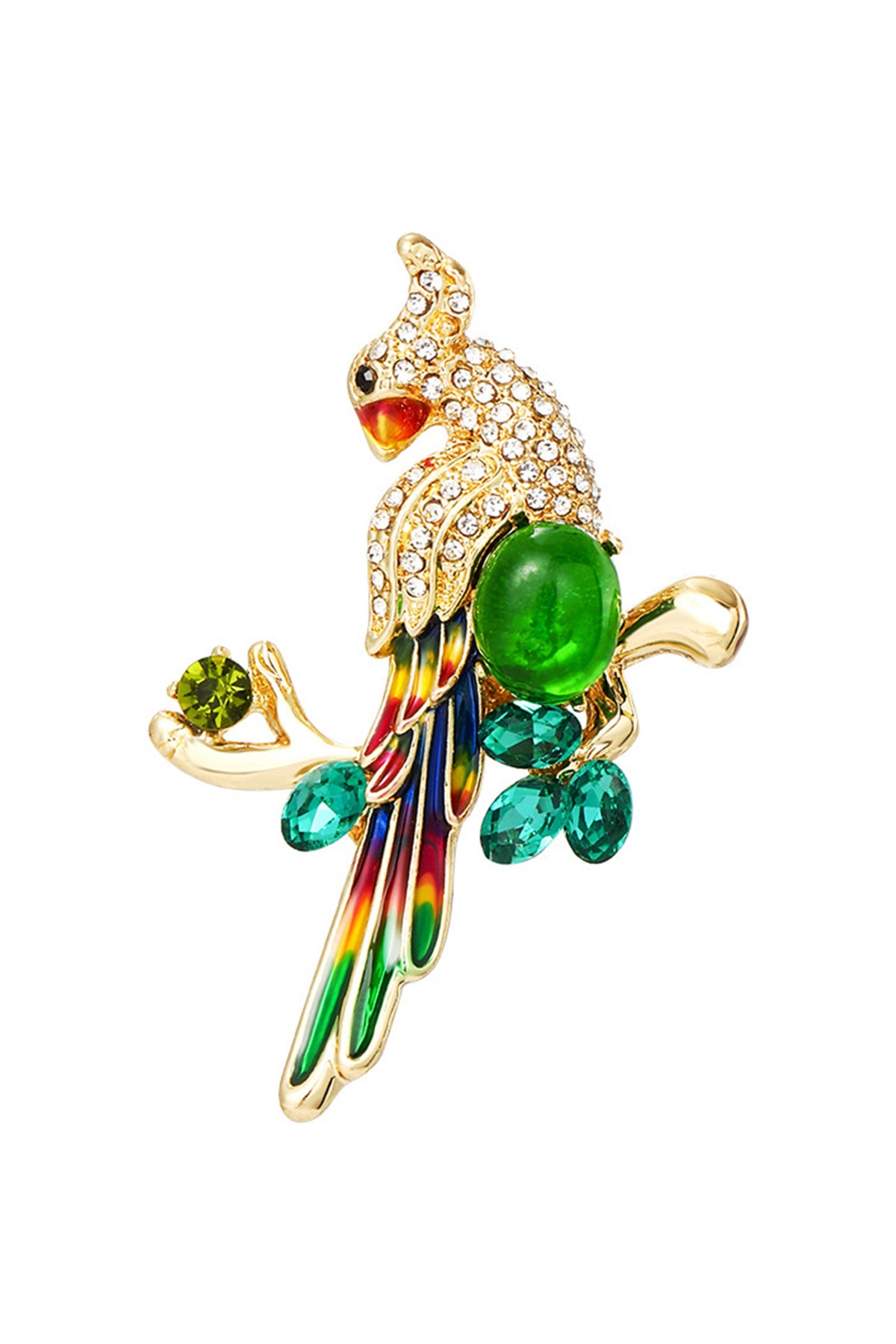 Parrot Bird Rhinestone Brooch PA4674