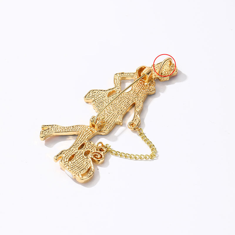 Girl With Cat Alloy Brooch PA4690