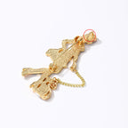Girl With Cat Alloy Brooch PA4690