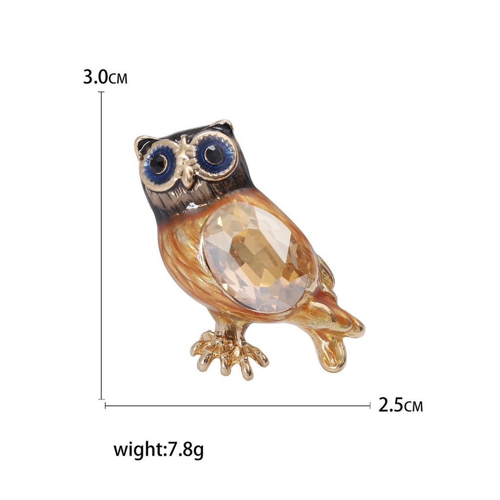Owl Rhinestone Brooch PA4695