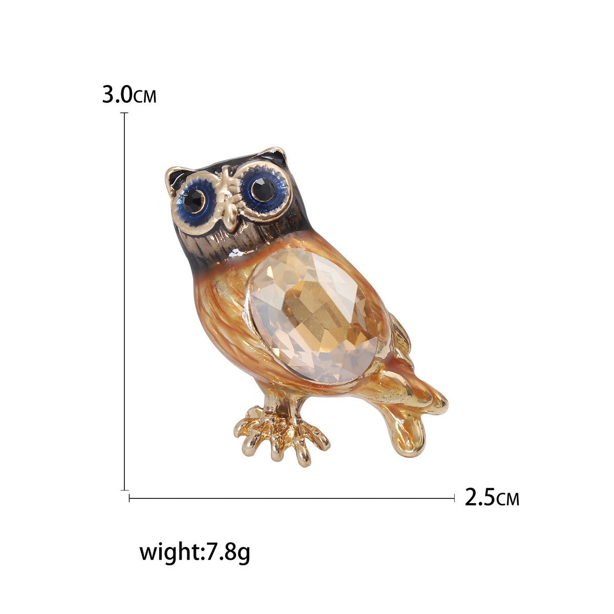 Owl Rhinestone Brooch PA4695