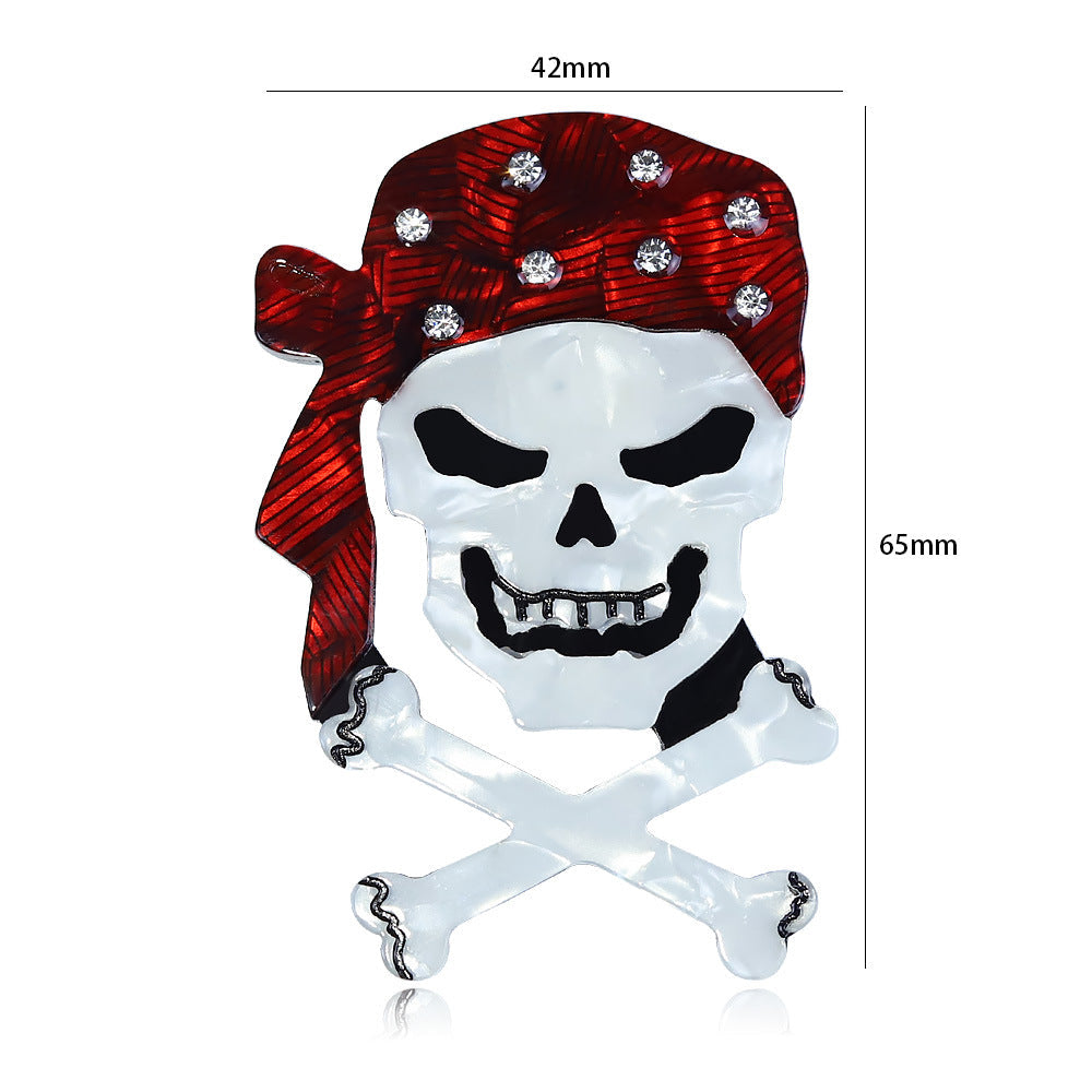 Skull Acrylic Brooch PA4705