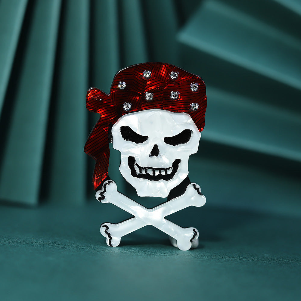 Skull Acrylic Brooch PA4705