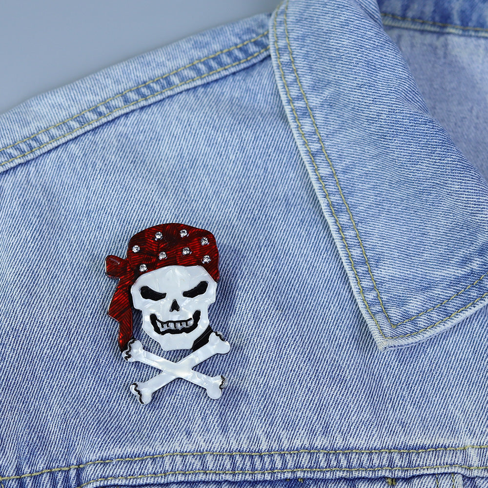 Skull Acrylic Brooch PA4705