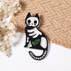 Cat Skeleton Acrylic Brooch PA4708