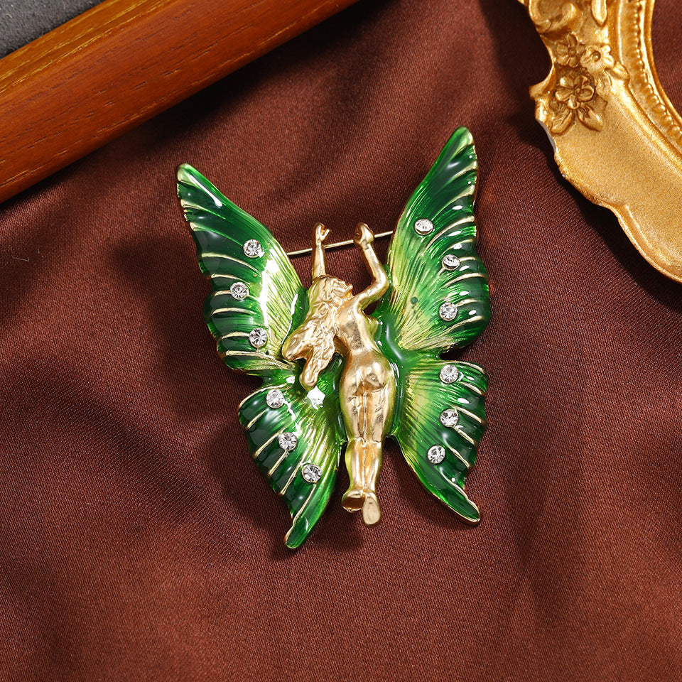 Butterfly Elf Rhinestone Brooch PA4715