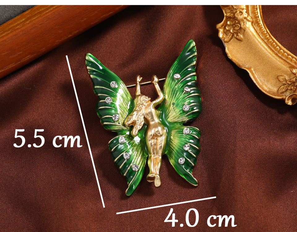 Butterfly Elf Rhinestone Brooch PA4715