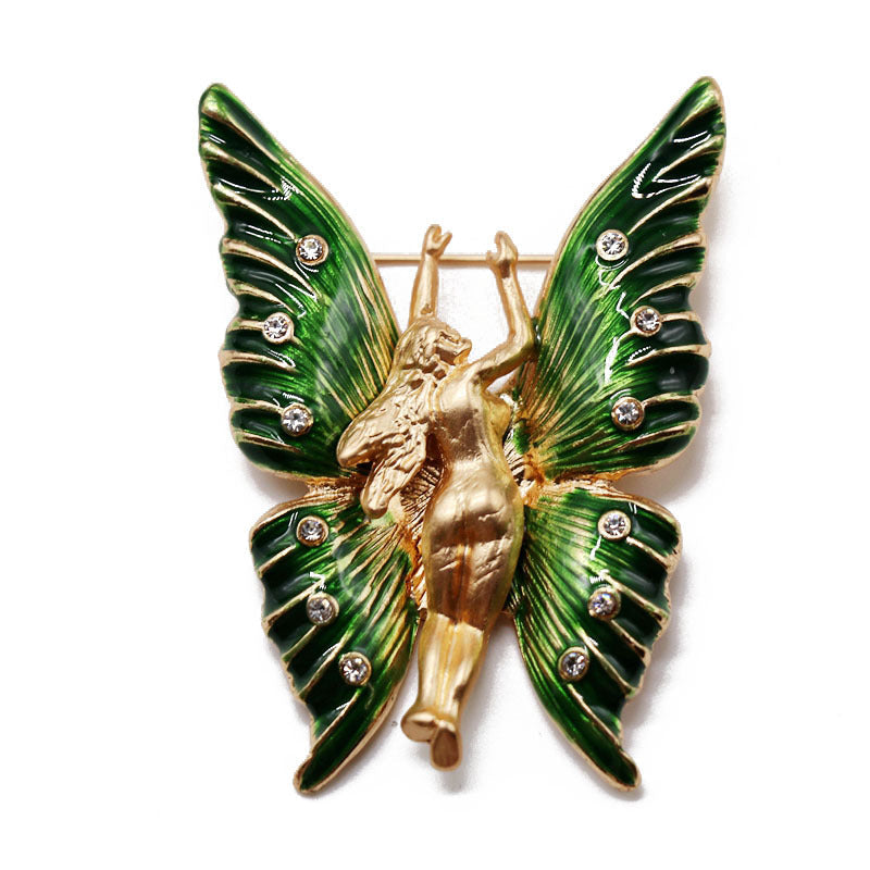Butterfly Elf Rhinestone Brooch PA4715