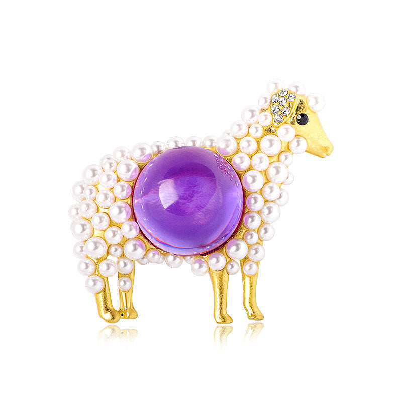 Sheep Pearl Alloy Brooch PA4721