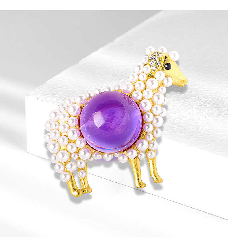 Sheep Pearl Alloy Brooch PA4721