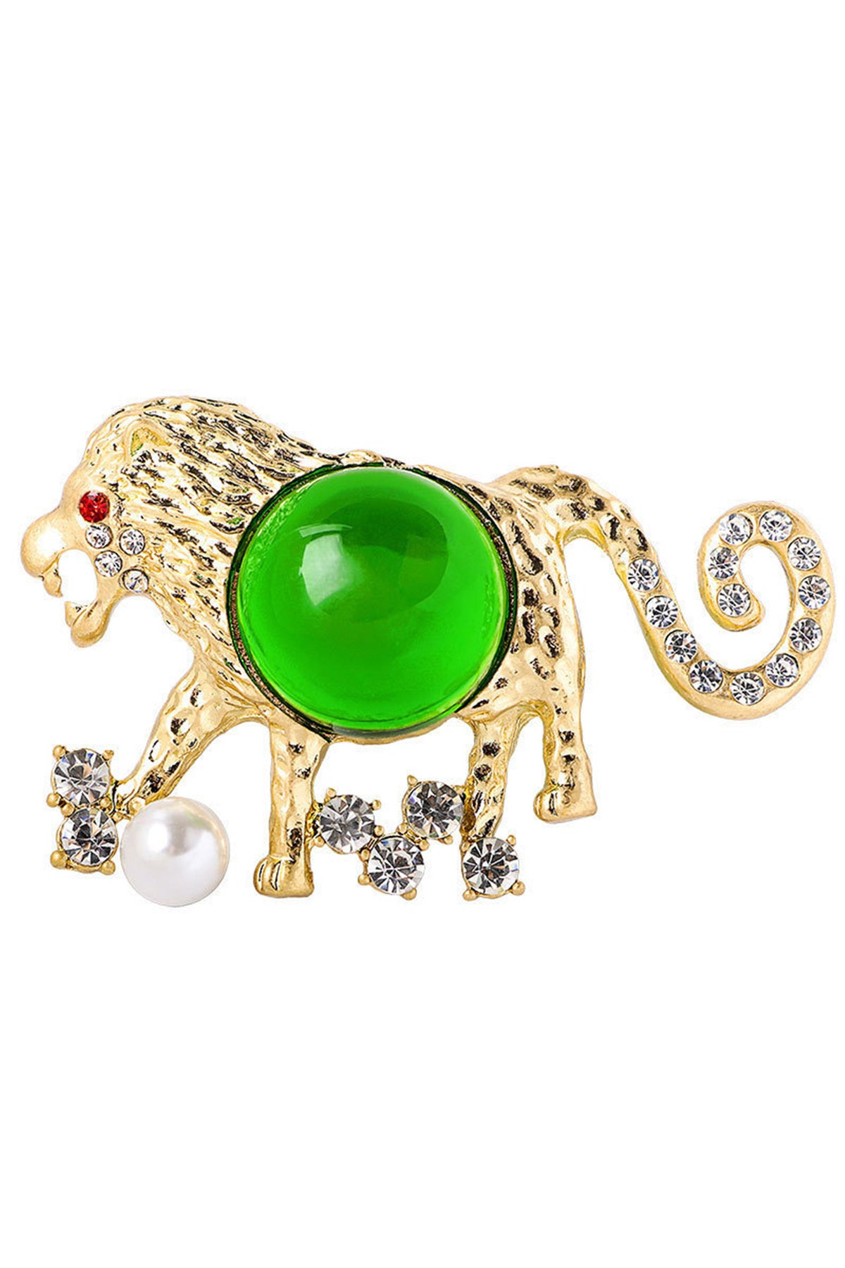 Lion Pearl Alloy Brooch PA4722