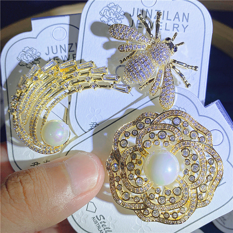 Geometry Cubic Zirconia Brooch PA4728