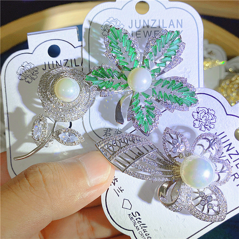 Geometry Cubic Zirconia Brooch PA4728