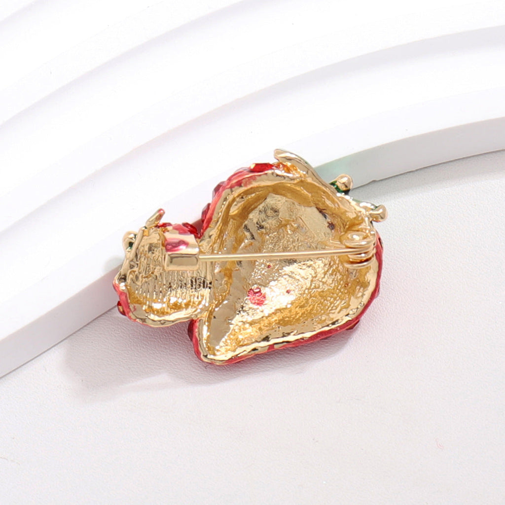 Strawberry Rhinestone Brooch PA4736