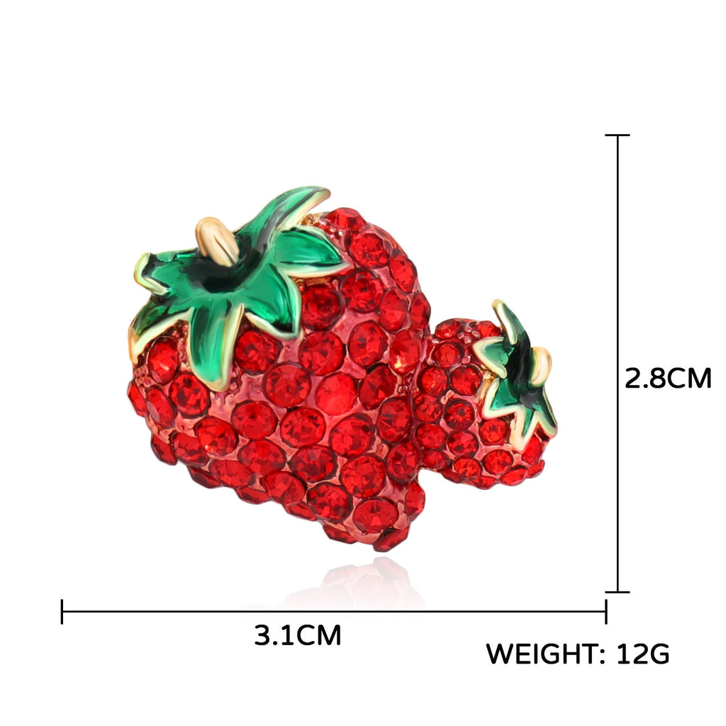 Strawberry Rhinestone Brooch PA4736