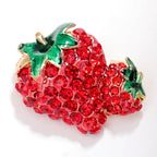 Strawberry Rhinestone Brooch PA4736