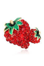 Strawberry Rhinestone Brooch PA4736