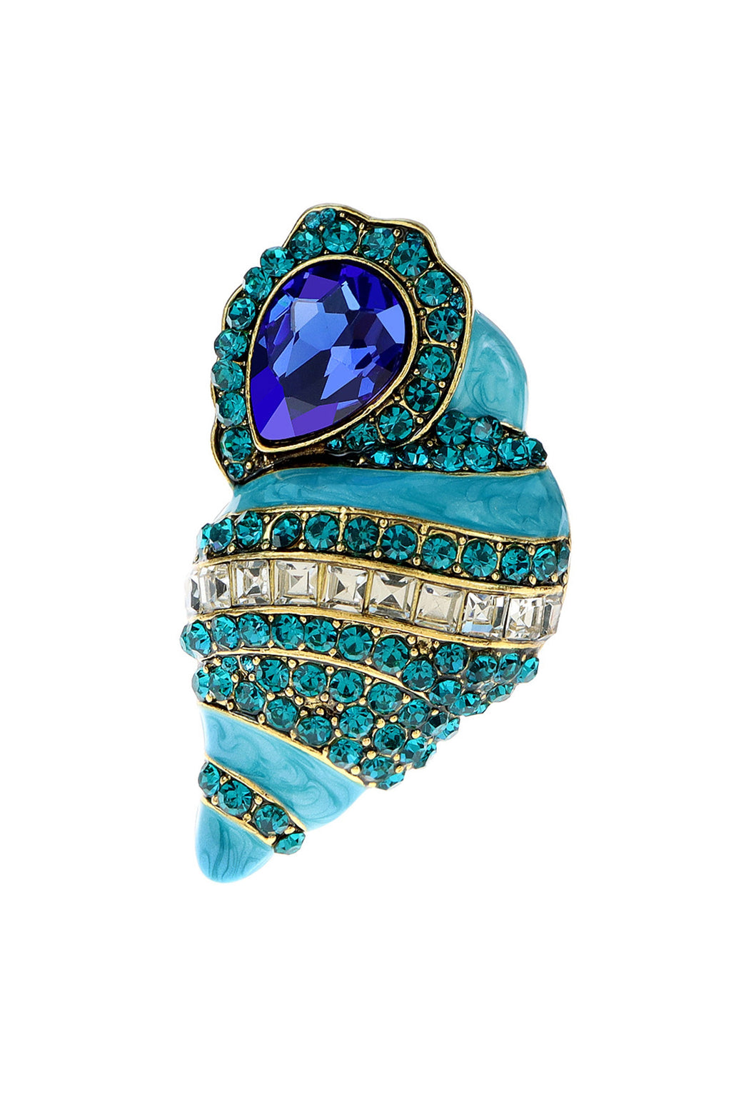 Shell Rhinestone Brooch PA4769