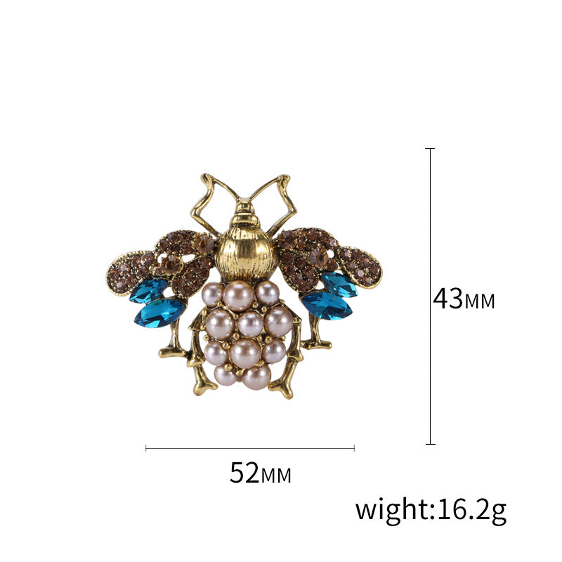Bee Pearl Rhinestone Brooch PA4775
