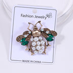 Bee Pearl Rhinestone Brooch PA4775