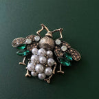 Bee Pearl Rhinestone Brooch PA4775
