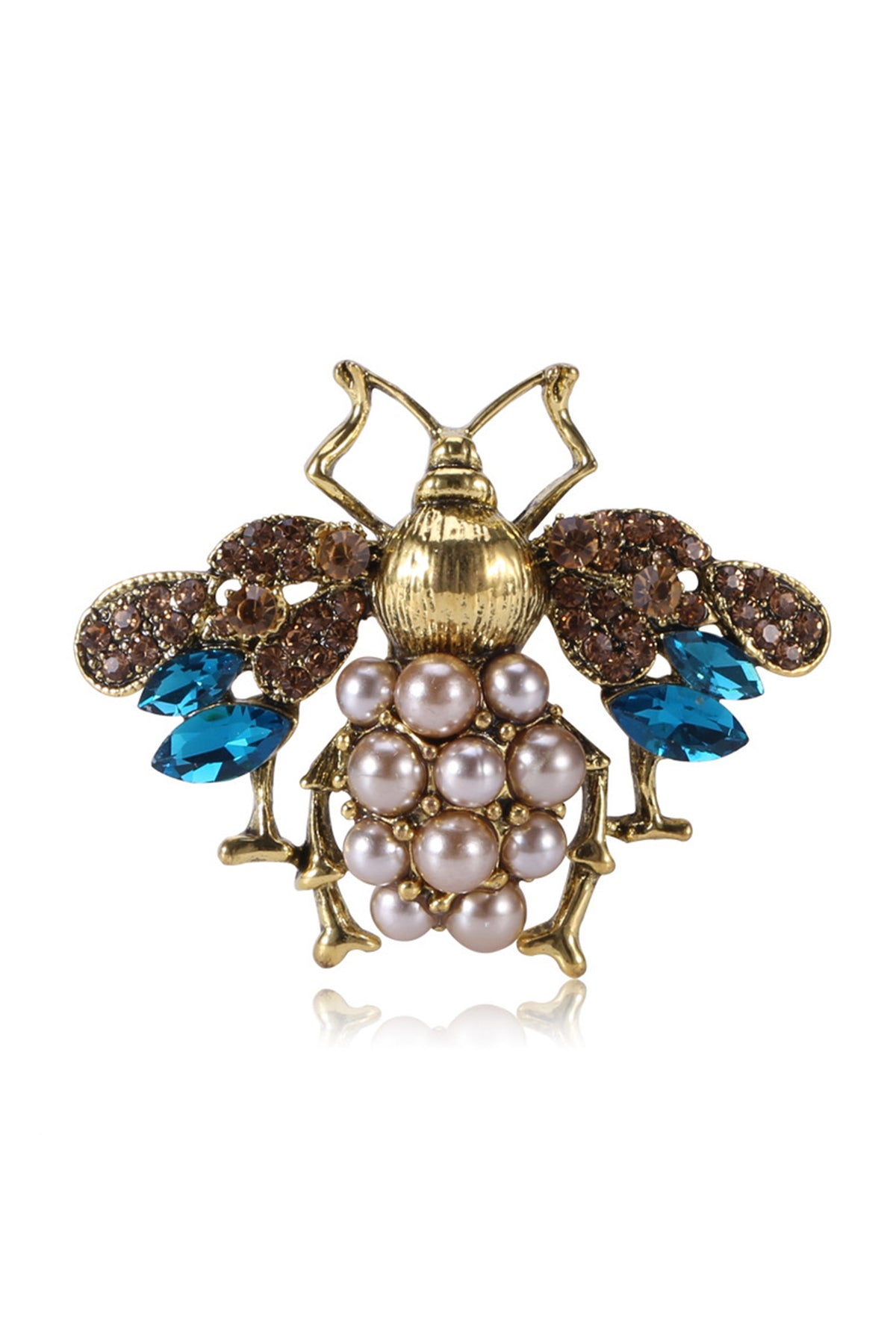 Bee Pearl Rhinestone Brooch PA4775