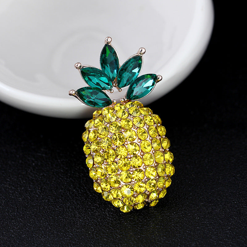 Pineapple Rhinestone Brooch PA4786