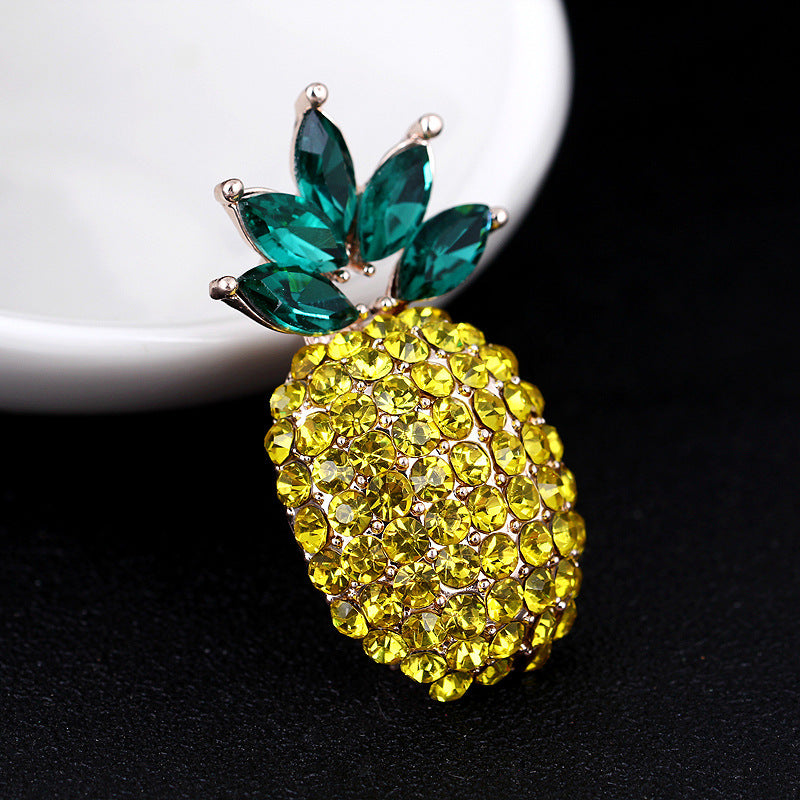 Pineapple Rhinestone Brooch PA4786