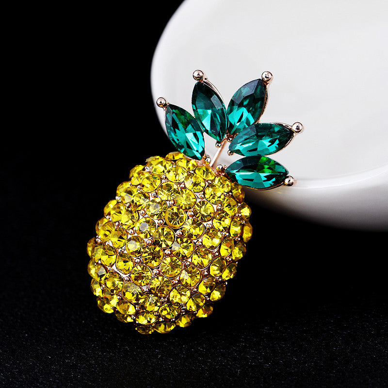 Pineapple Rhinestone Brooch PA4786