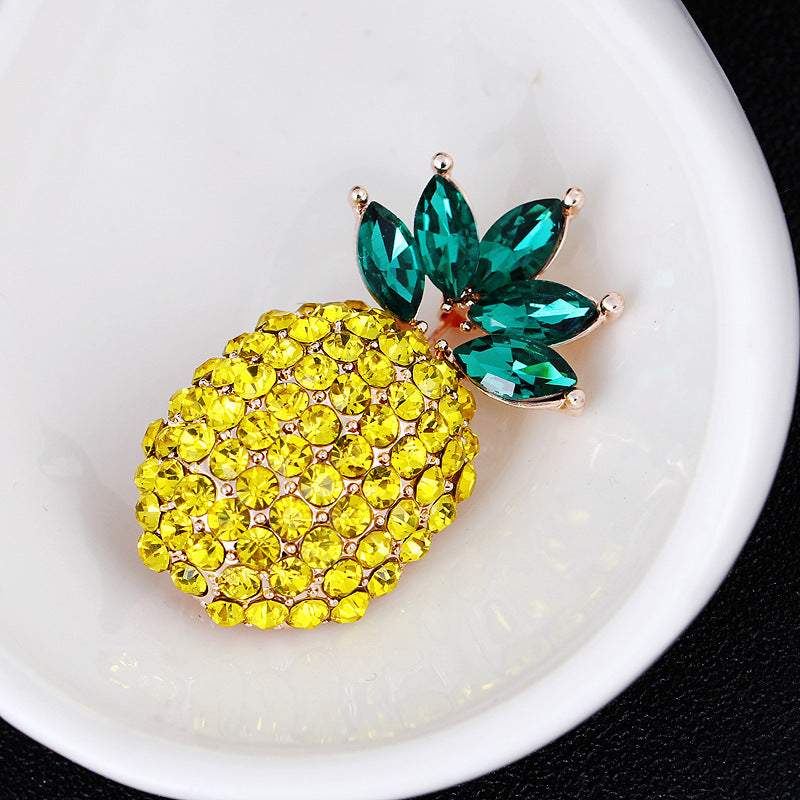 Pineapple Rhinestone Brooch PA4786